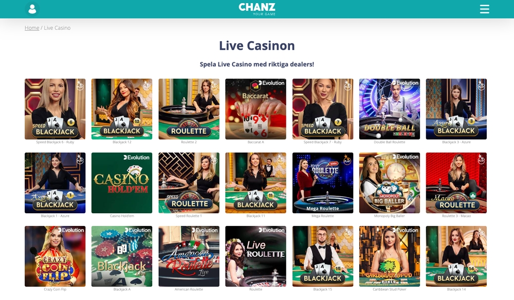 Live Casino hos Chanz