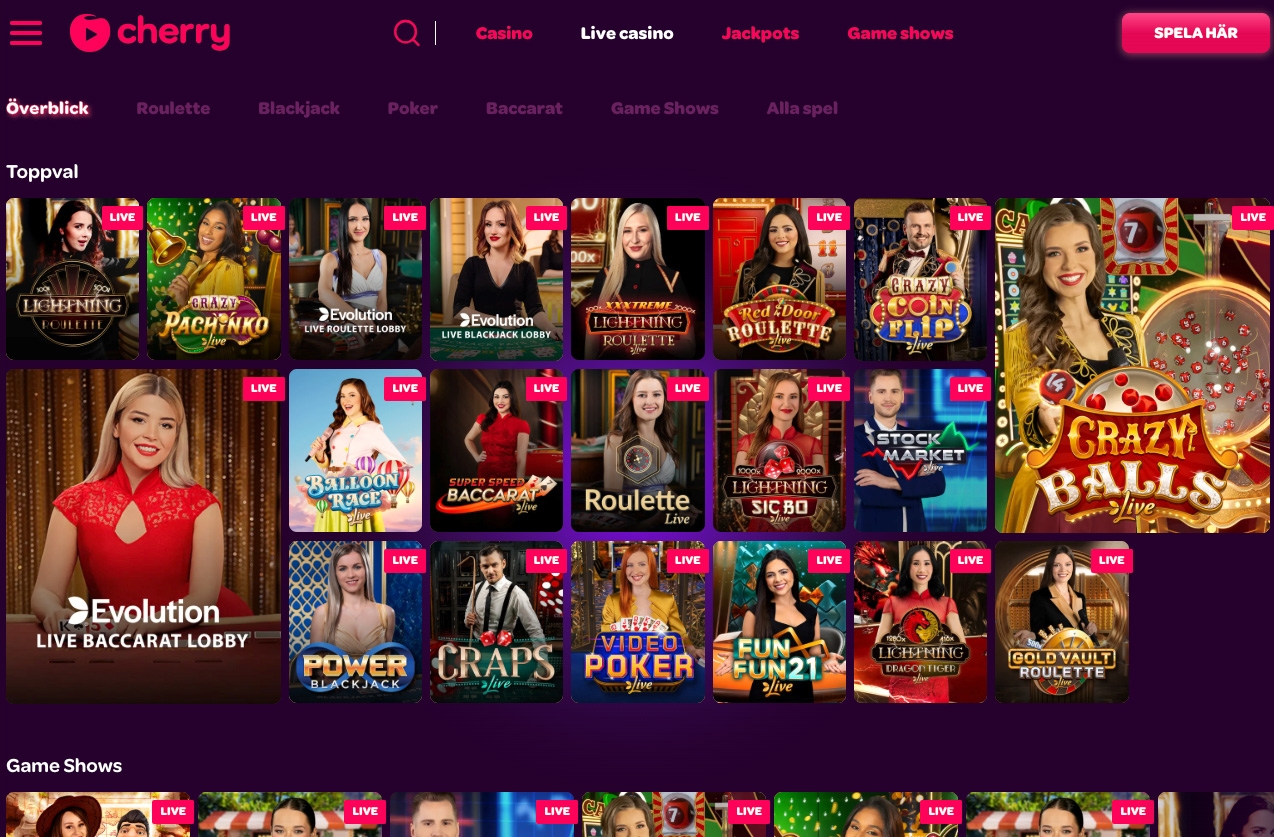 Cherry live casino