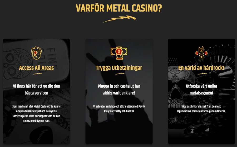 Metal Casino fördelar